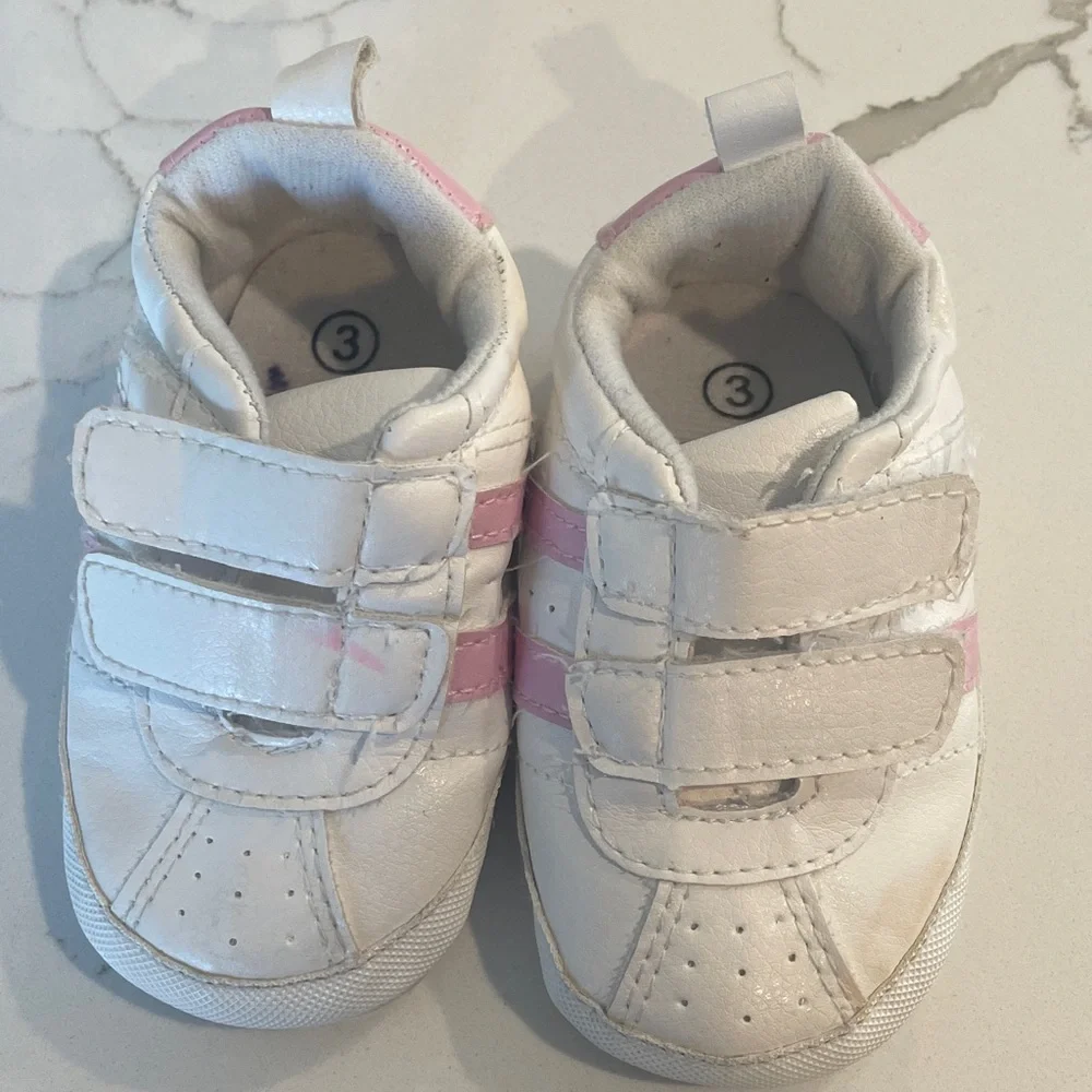 White and Pink Kids Shoes